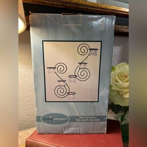 LUMIN ESSENCE 2 WALL SCONCES / BLACK IRON SWIRL PATTERN / 8pc Set